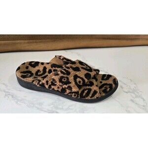 Relax II Plush Slide Sandal Brown Multi Woven Size 7